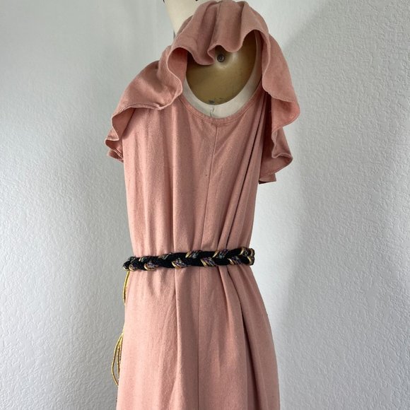 VTG Black Rope Braided Belt with Black/Gold Tassel - Picture 5 of 6